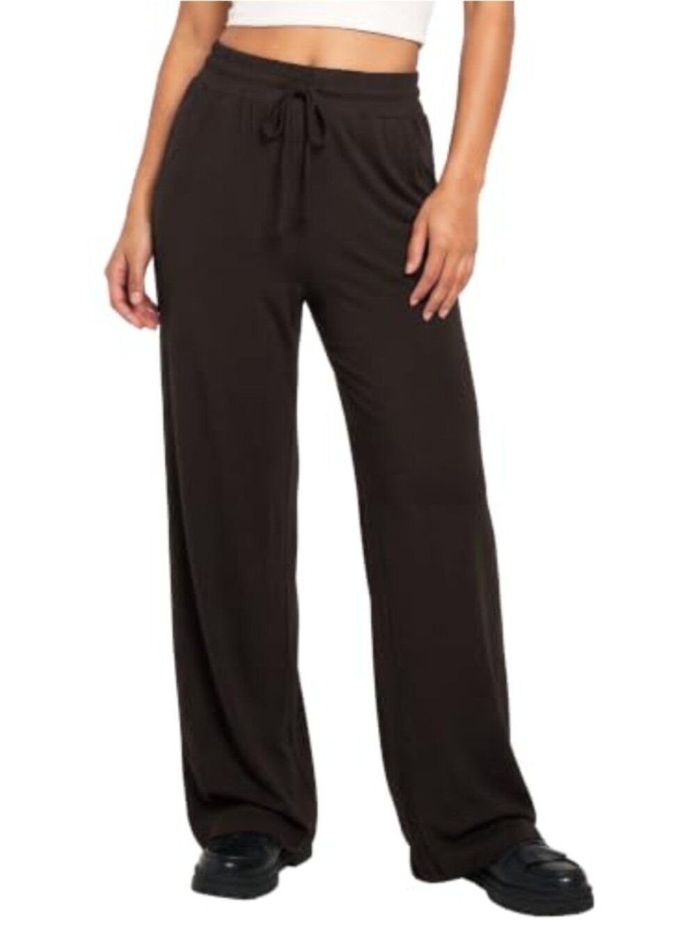 Drawstring Casual Pants High Waisted Loose Straight Leg Jogger with Pockets